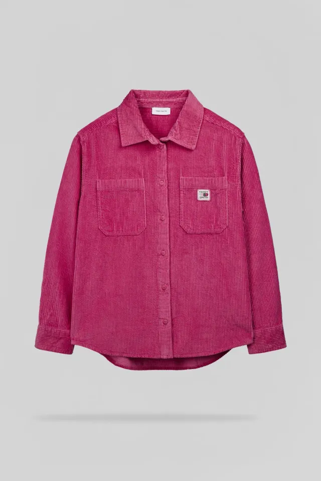 Teddy Smith C-Alia ML camicia velluto rosa donna