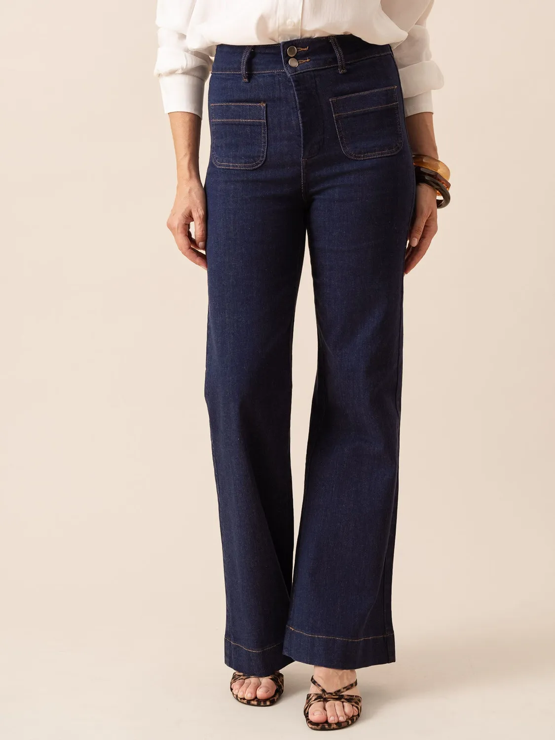 Oraije Elena jeans flare grezzo
