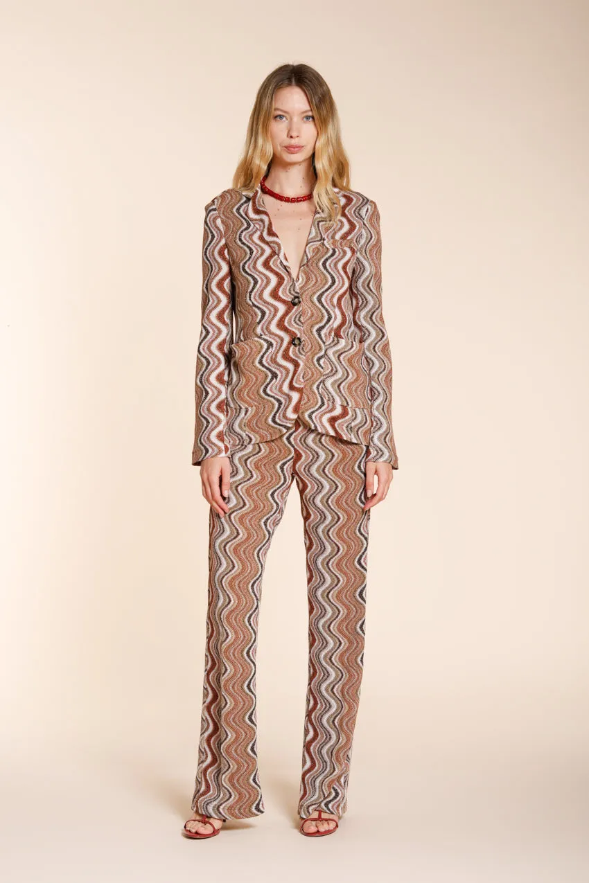 Mason's Helena giacca donna beige onda lurex