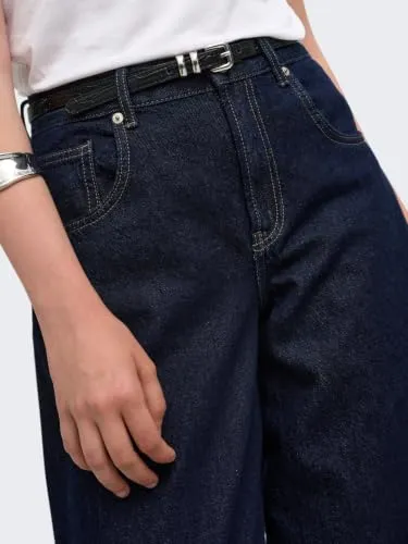 ONLY ONLTAYLOR Jeans Vita Alta Barrel L 32L Blu Scuro