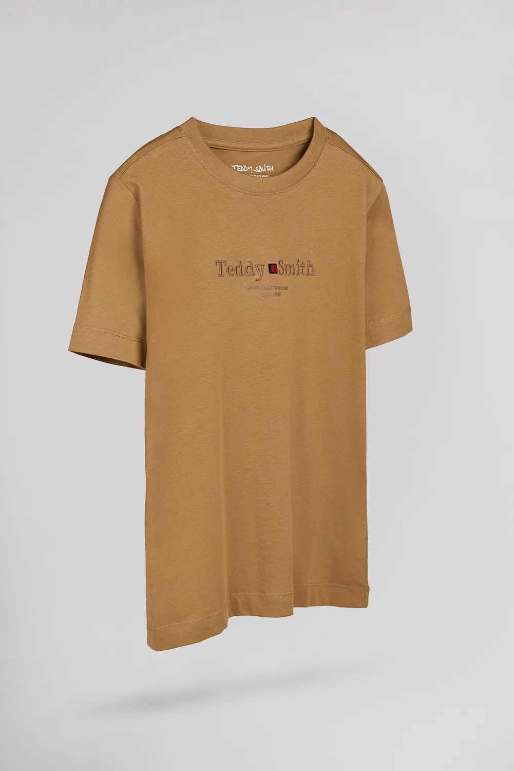 Teddy Smith T-Jim MC t-shirt bimbo nocciola girocollo cotone