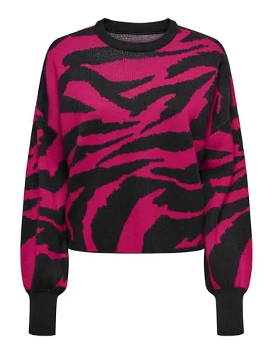 ONLY Onlhilla LS Jq Mix Box O-Neck RP Knt maglione L nero