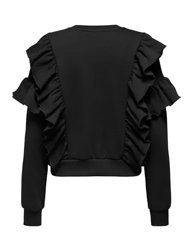 ONLY ONLDAZE felpa donna manica lunga volant