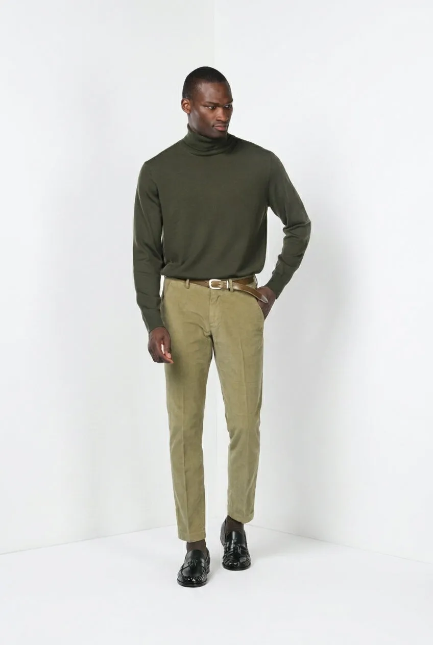 Mason's Torino pantalone chino verde salvia velluto 1000 righe