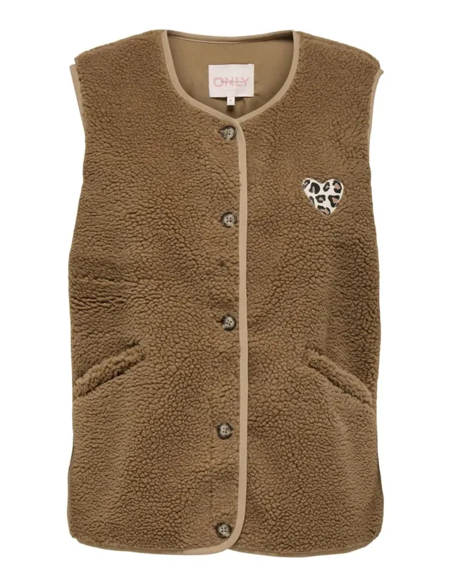 ONLY Onlbaby Life Gilet Teddy L pelo sintetico