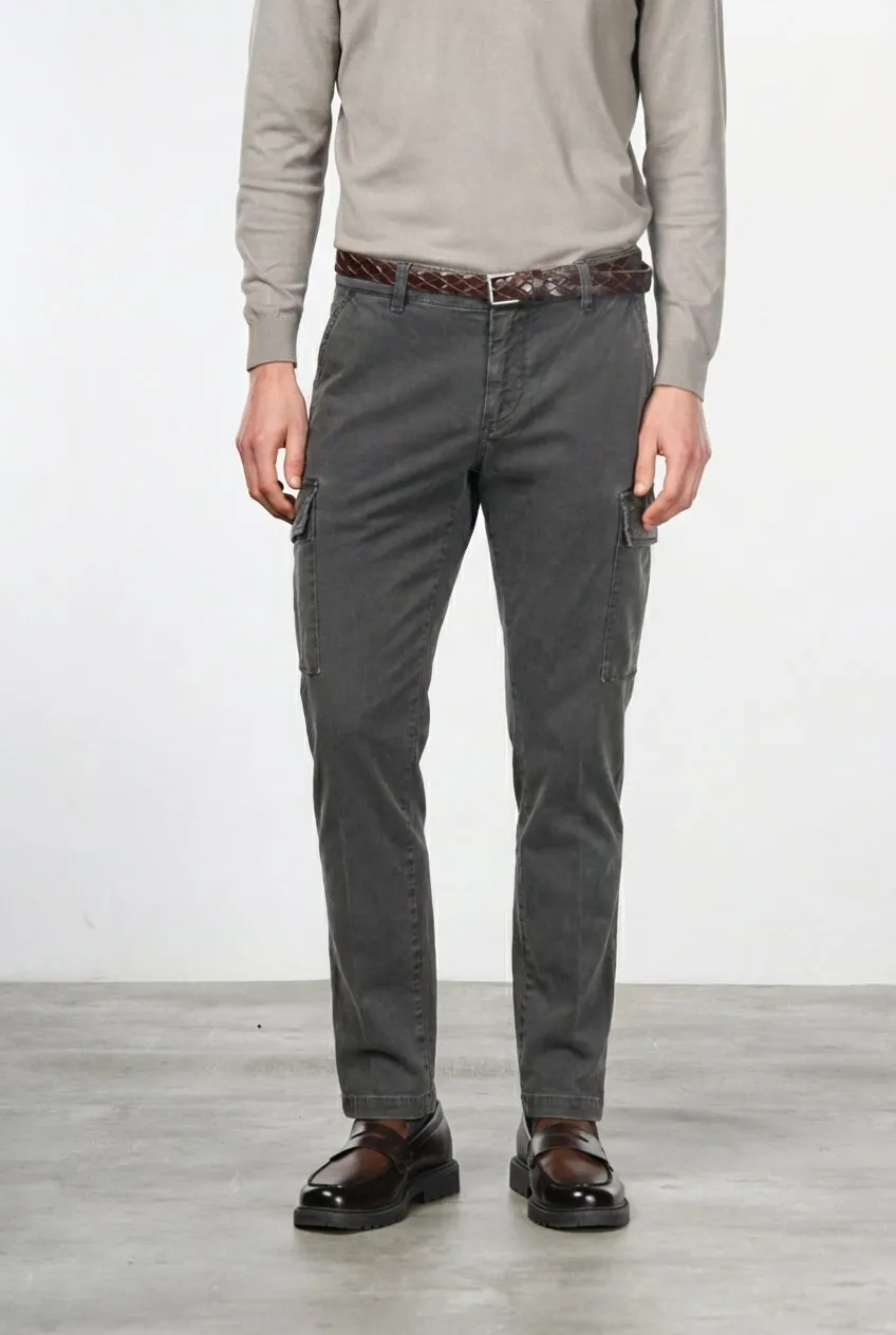 Mason's Chile cargo uomo marrone extra slim gabardina