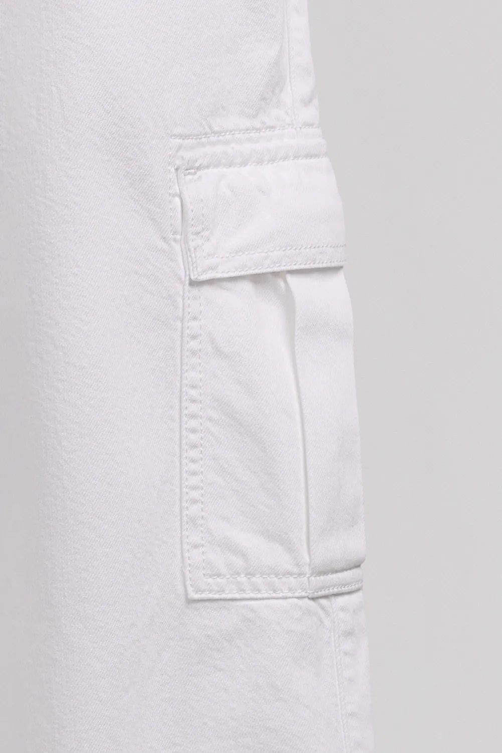 Teddy Smith P-Electra Cargo JR jeans larghi bianco bambina