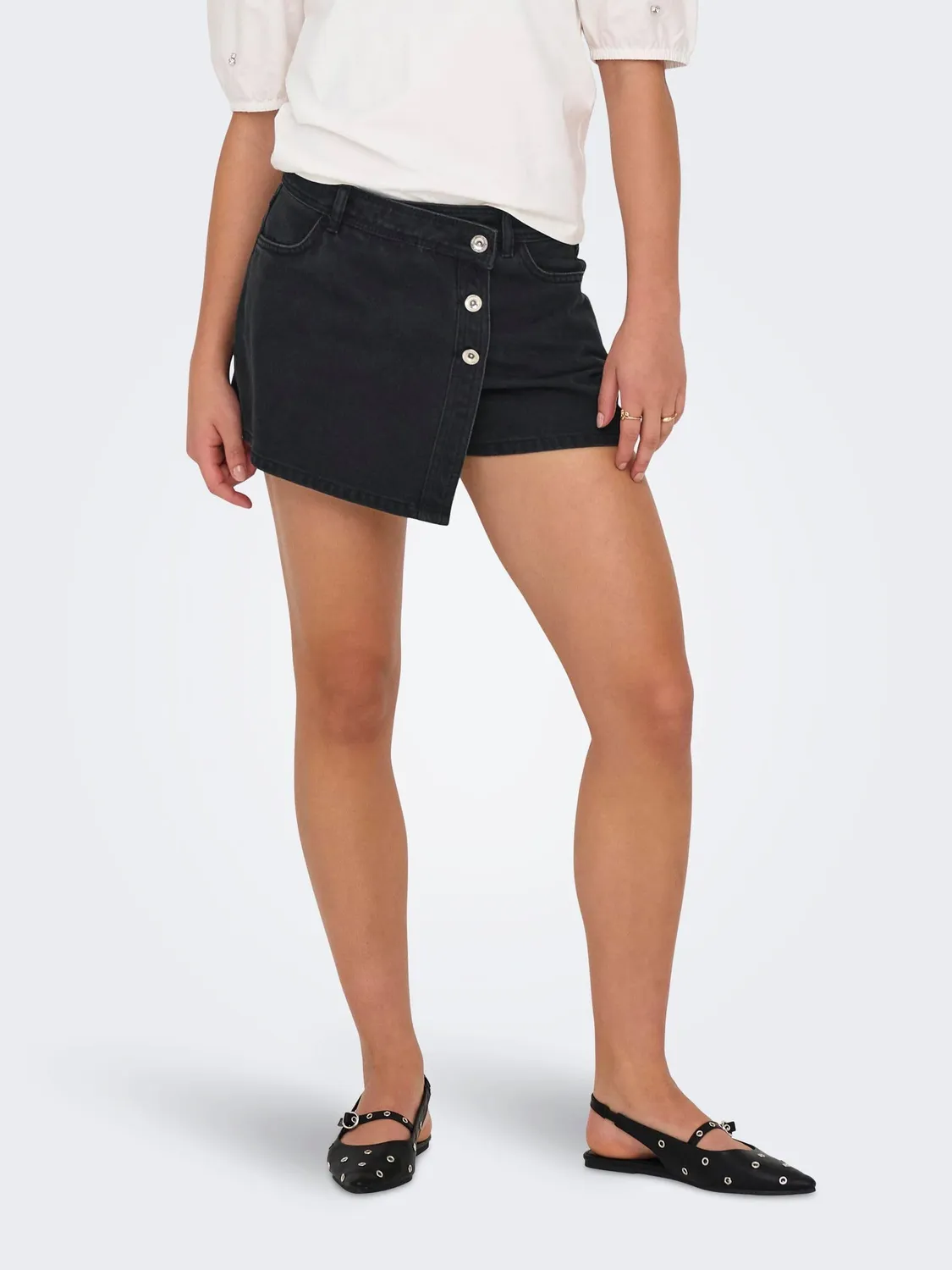 ONLY Onllesly gonna jeans nera delavé denim