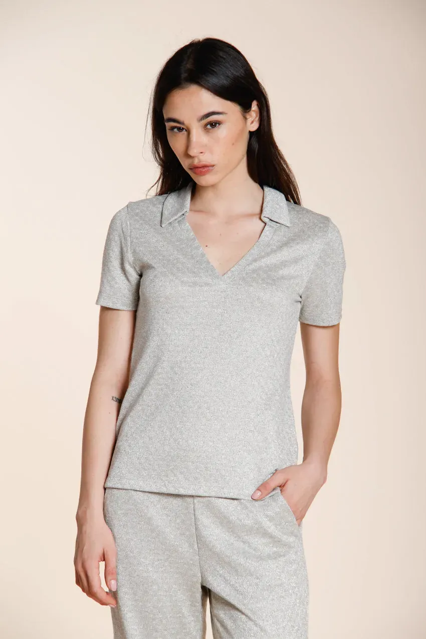 Mason's Ada camicia donna argento lurex manica corta