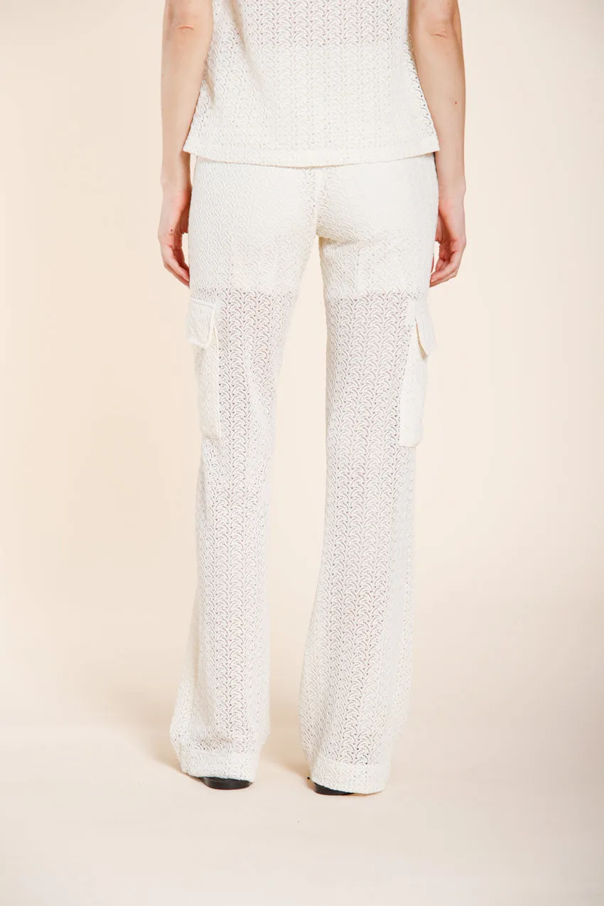 Mason's Easy Straight pantalone donna panna crochet straight