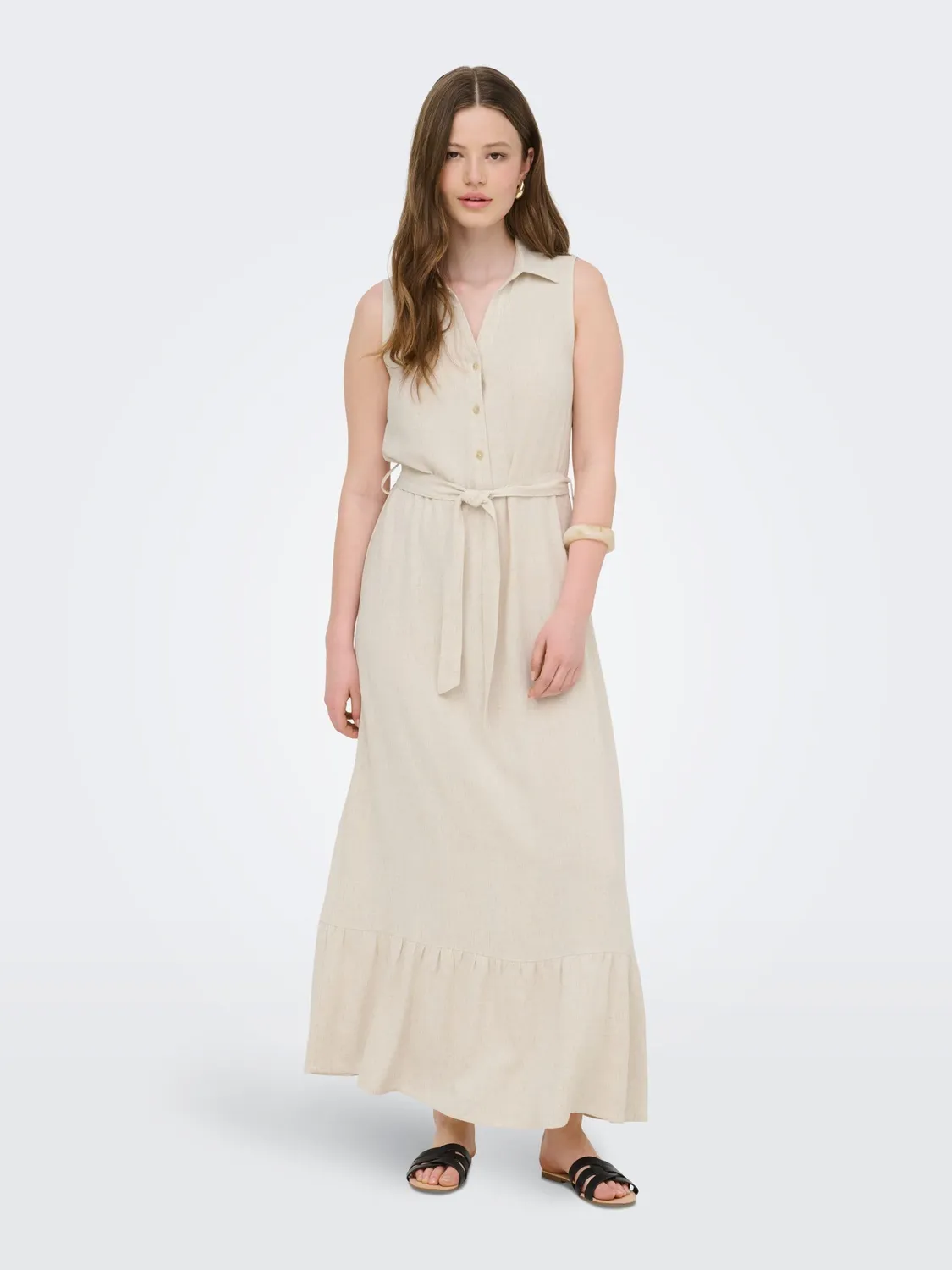 ONLY ONLSiesta vestito lungo lino M scuro