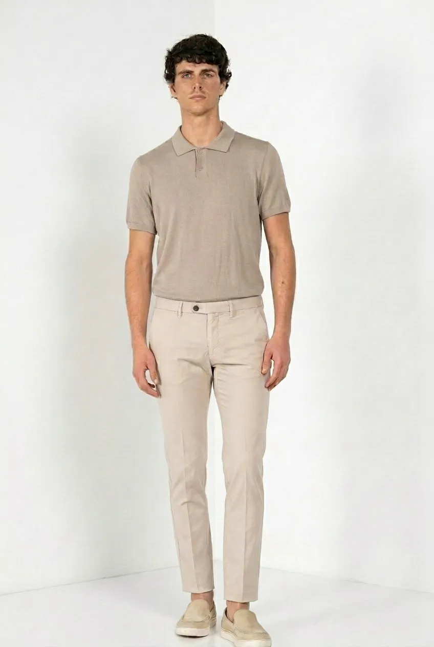 Mason's Torino City chino uomo bianco slim lana