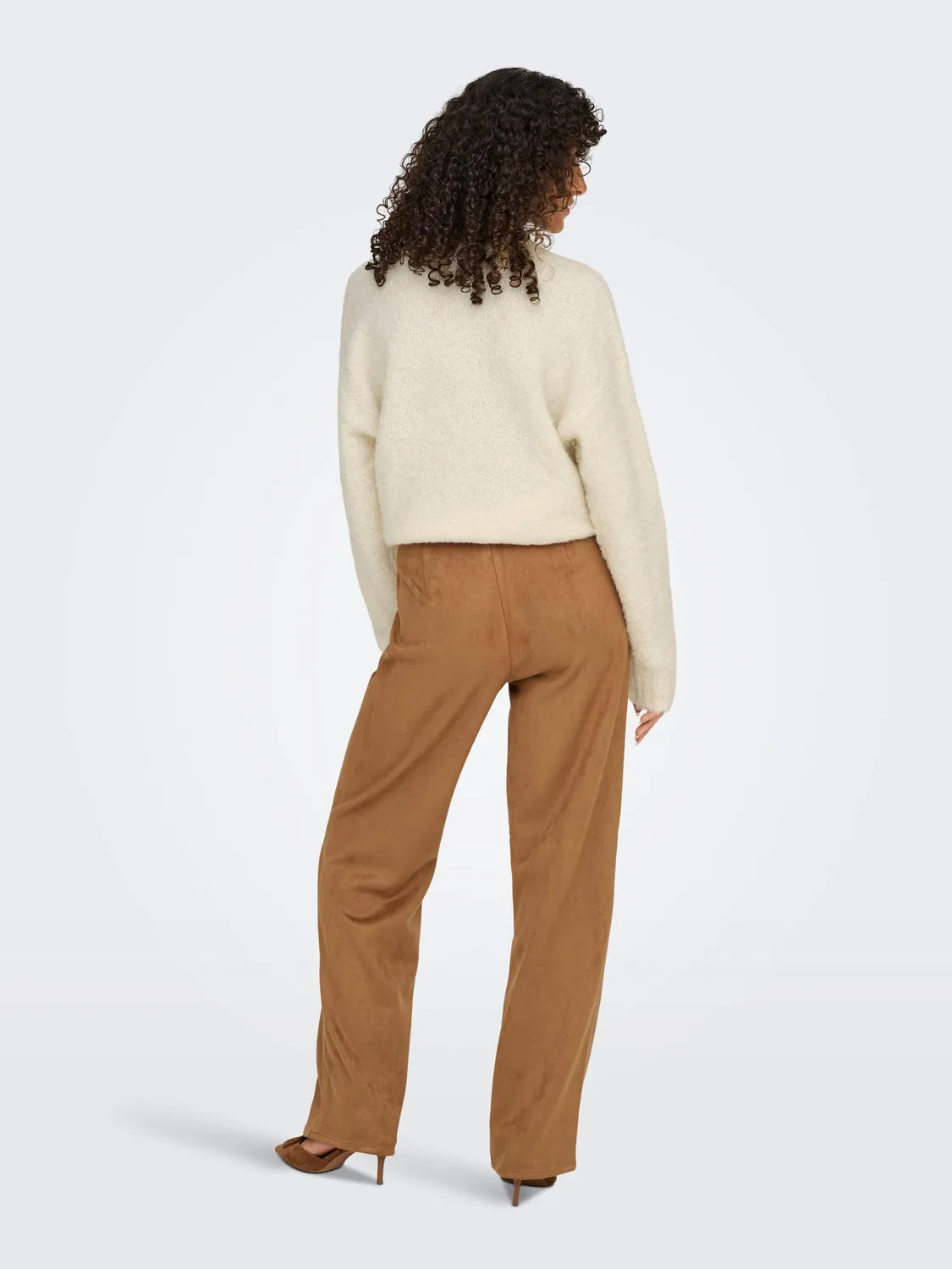 ONLY Onlina pantaloni faux suede Nuthatch M x 32