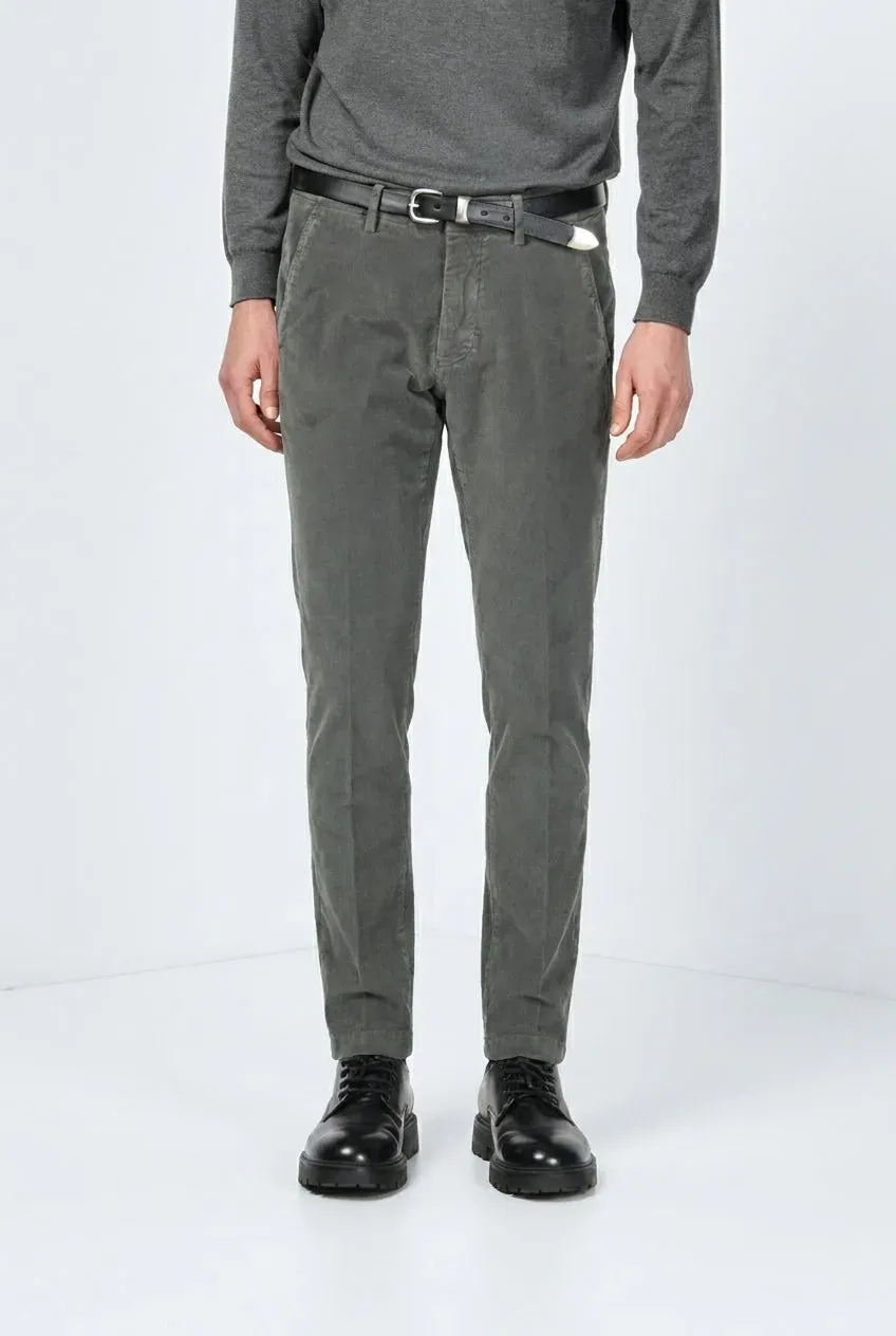 Mason's Torino pantalone chino uomo grigio scuro velluto slim