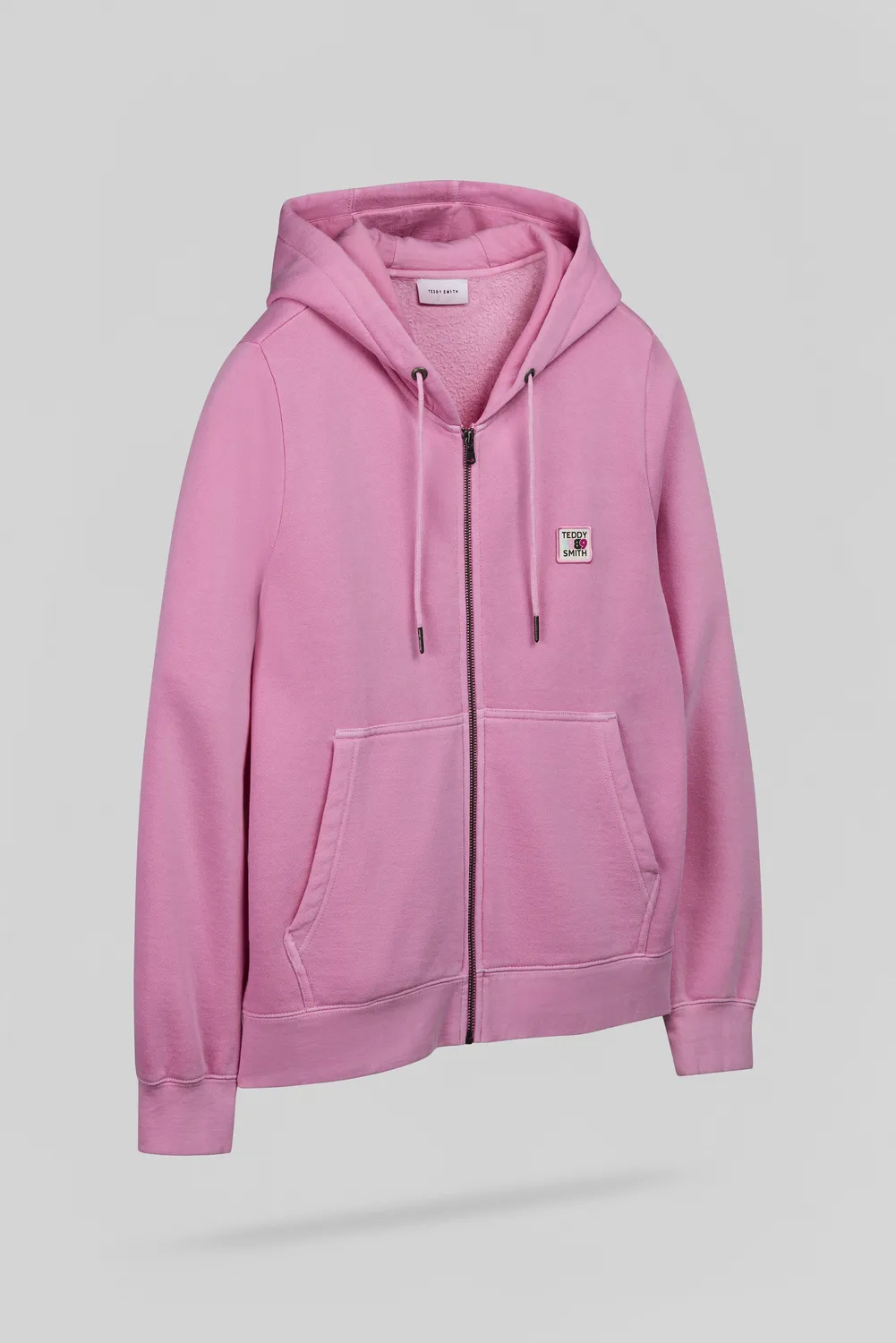 Teddy Smith G-Wash Hoody Zi Felpa Donna Rosa Bonbon