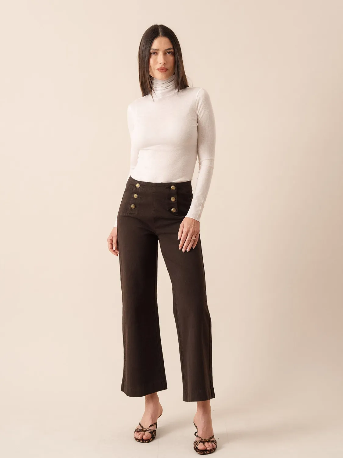 Oraije Victorine jeans wide cioccolato iconico
