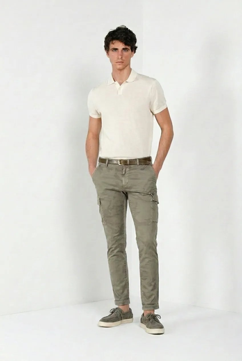 Mason's Chile pantalone cargo uomo salvia camouflage extra slim