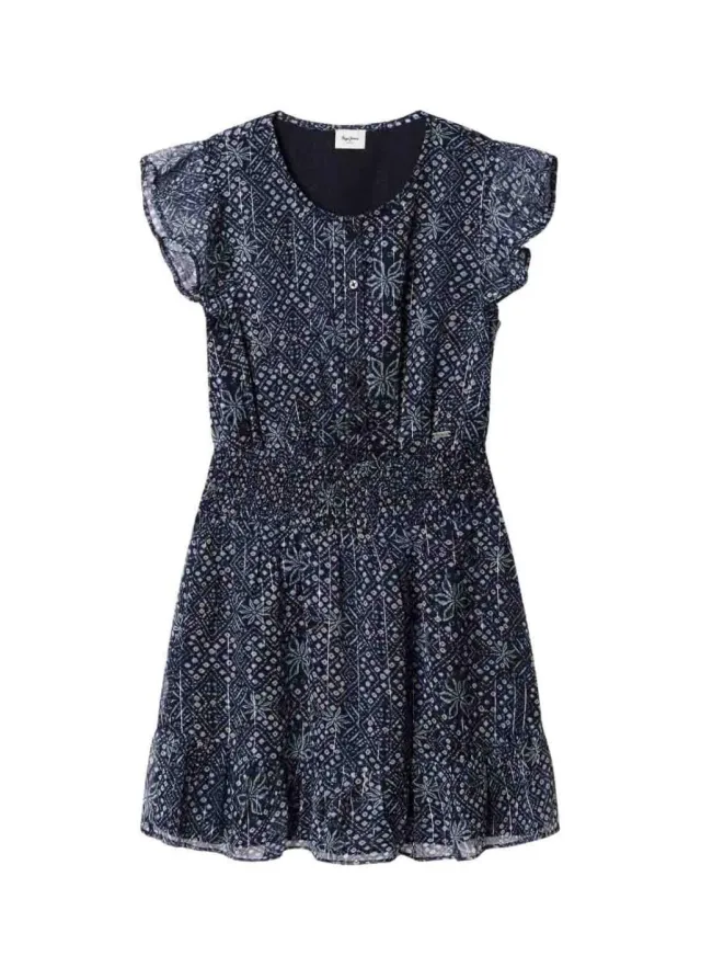 Pepe Jeans Imabel vestito bambina 10 anni stampato foderato