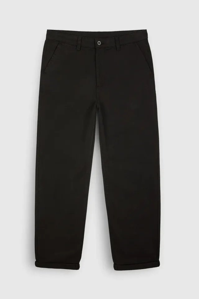 Teddy Smith P-Lario Chino pantalone uomo nero dritto cotone