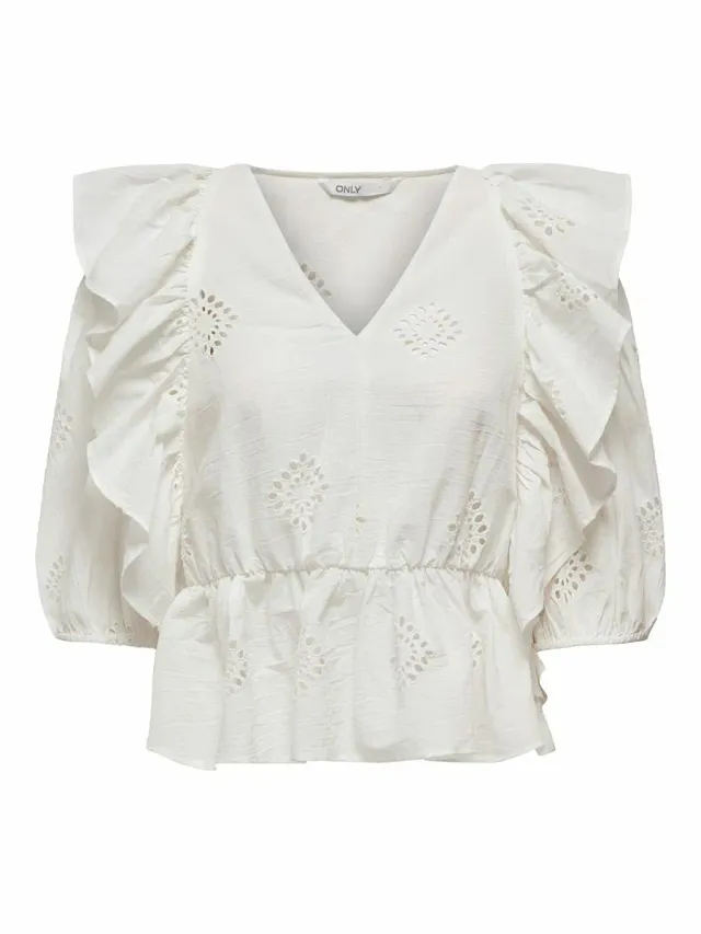 ONLY Onlirma WVN camicia donna bianco M scollo a V