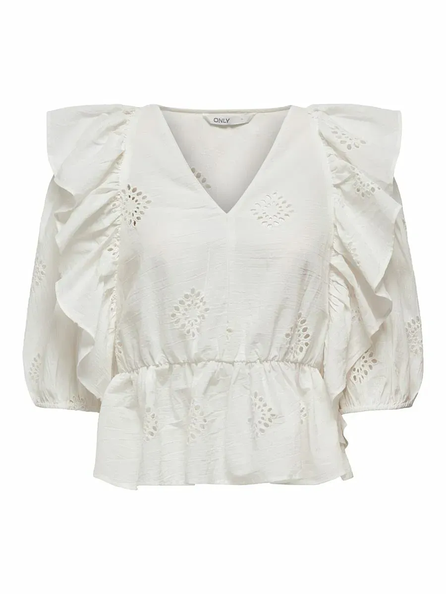 ONLY Onlirma WVN camicia donna bianco M scollo a V