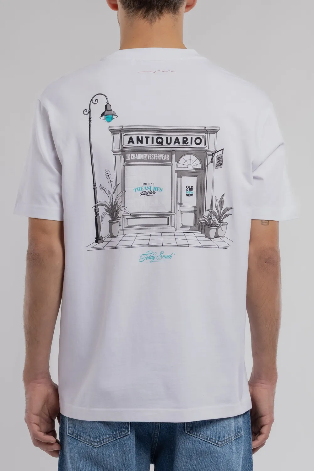 Teddy Smith T-Bis t-shirt uomo bianca vestibilità ampia