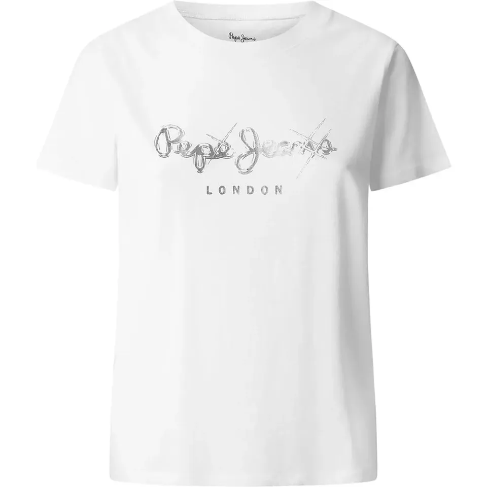 Pepe Jeans Leticia T-Shirt Donna Bianca L Strass