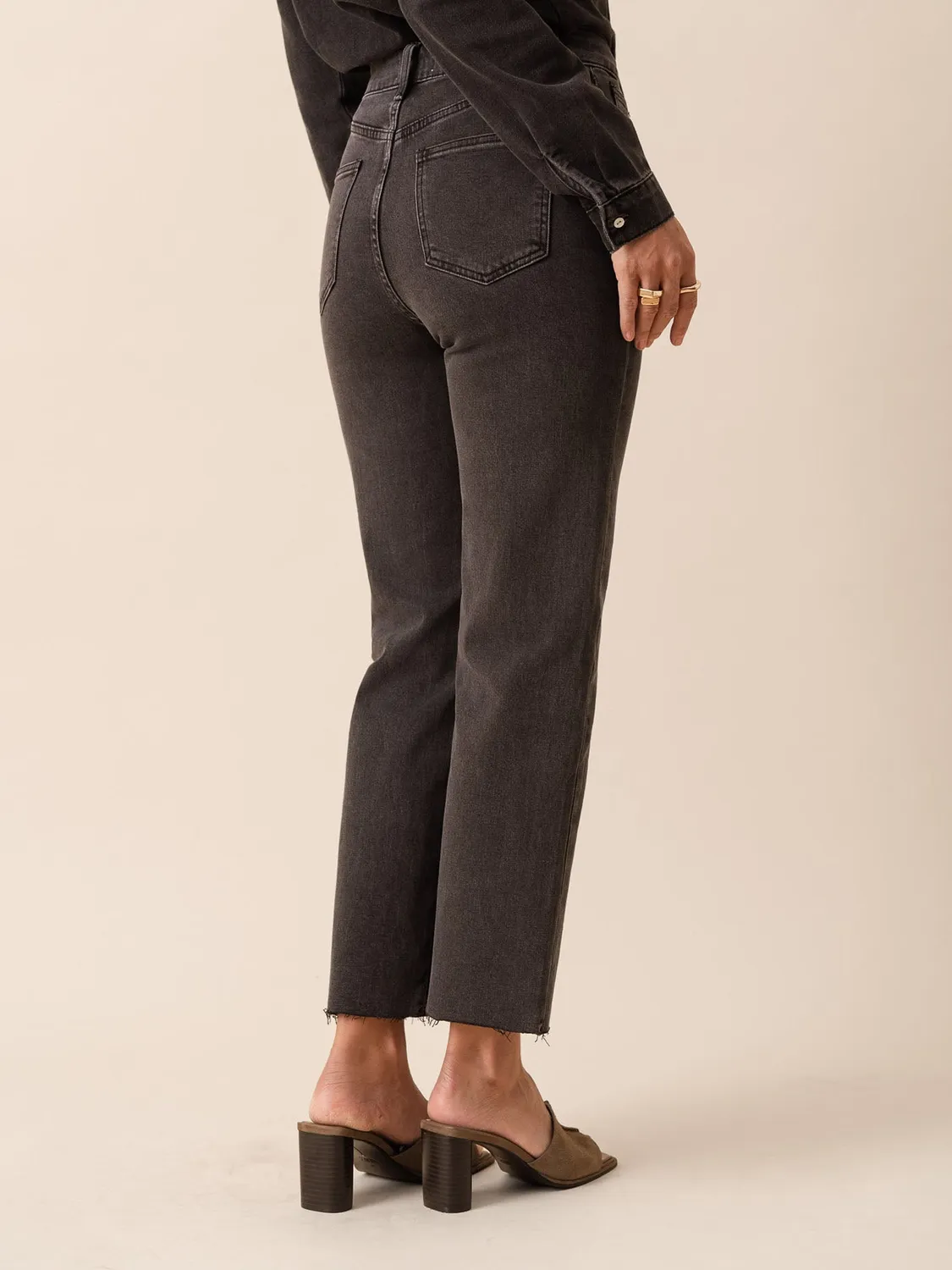 Oraije Frenchy jeans dritti grigio medio