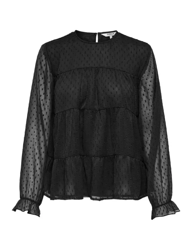 ONLY Onleliza Life LS Dobby Top Wvn camicia donna M