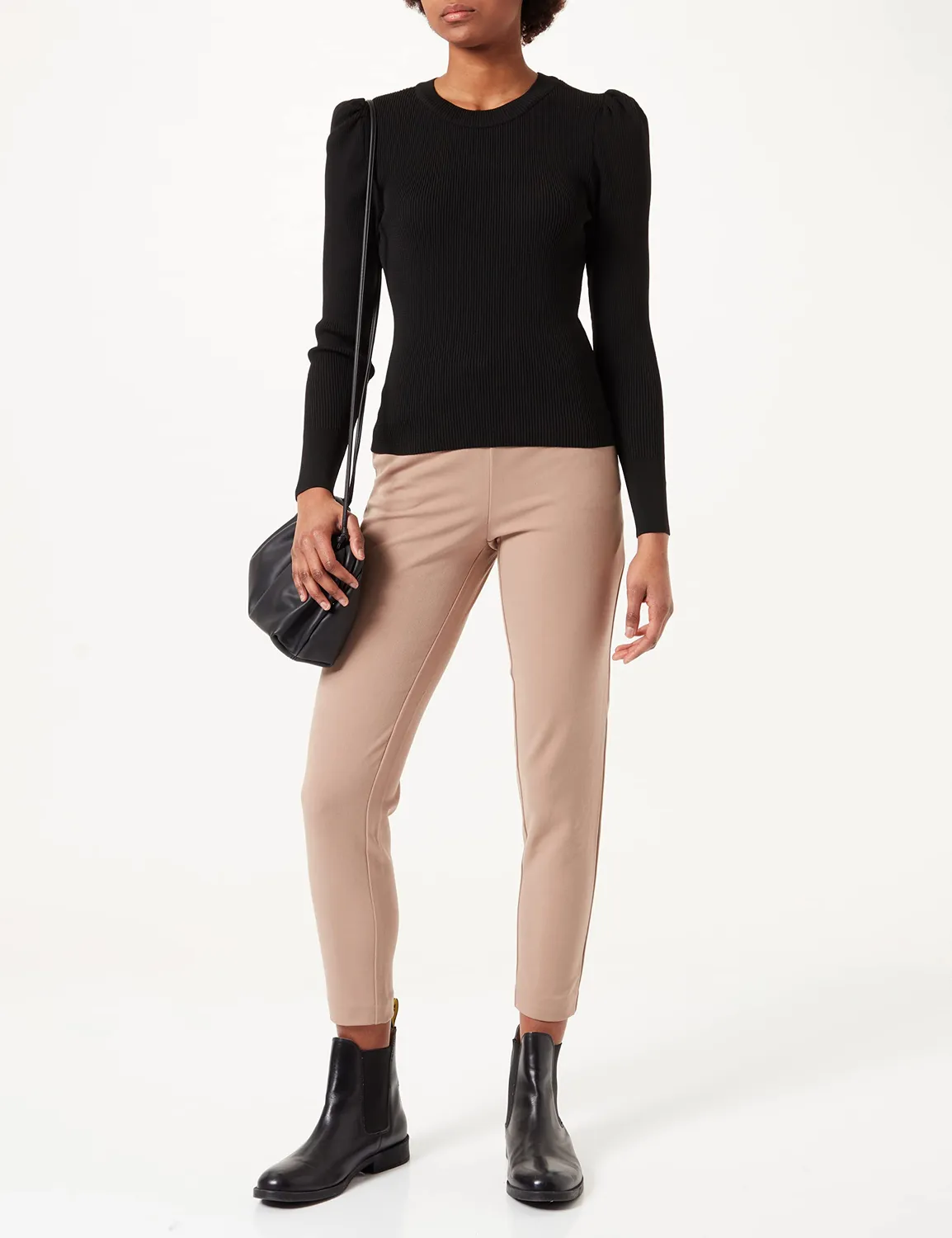 ONLY Onlsally Maglione Donna Nero Collo Rotondo