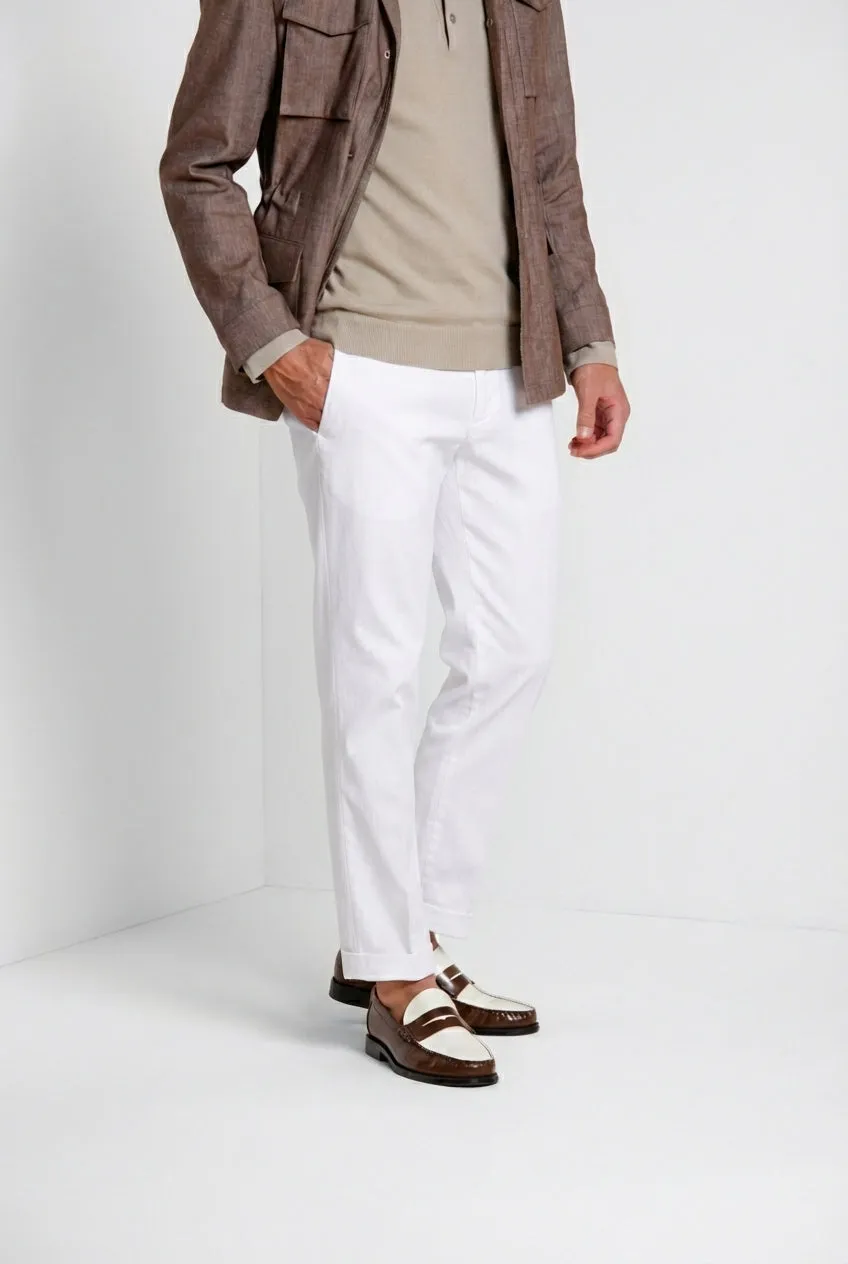 Mason's New York pantalone chino uomo bianco regular