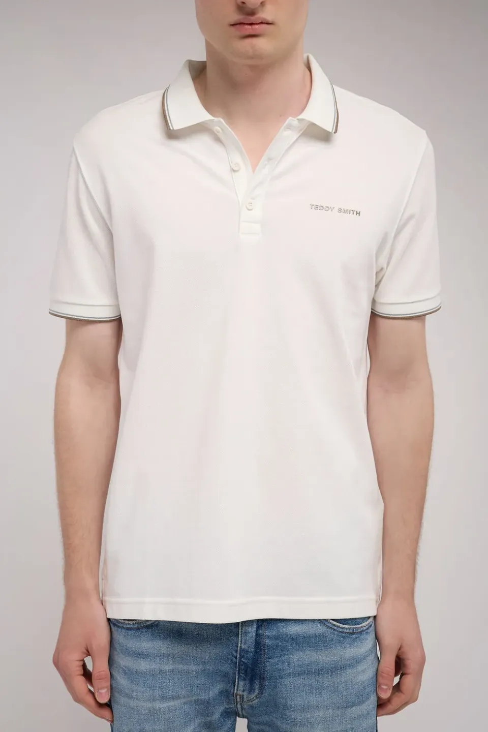 Teddy Smith Pasian 2 polo bianco piquet cotone