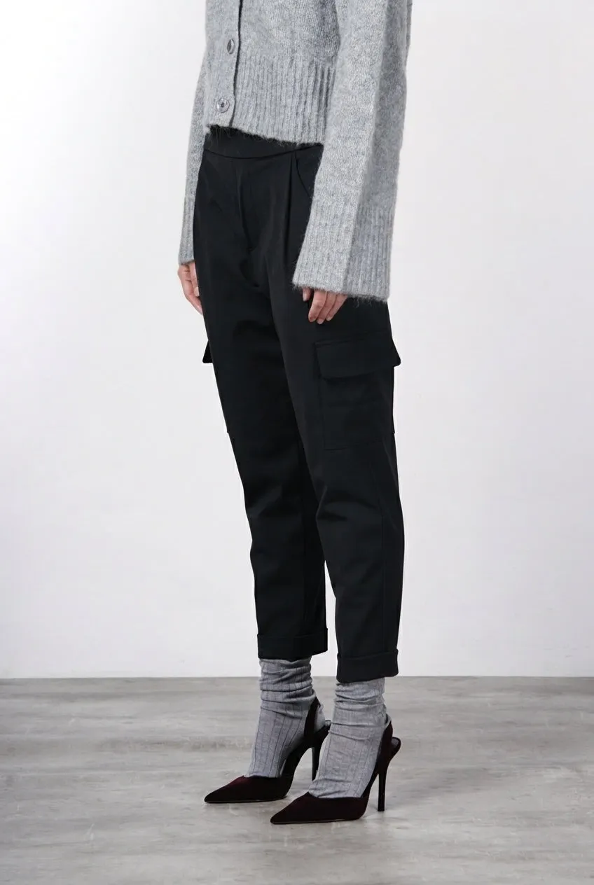 Mason's Chile Jogger pantalone donna nero lana relaxed