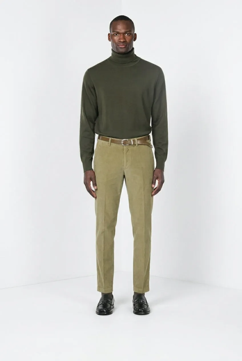 Mason's Torino pantalone chino verde salvia velluto 1000 righe