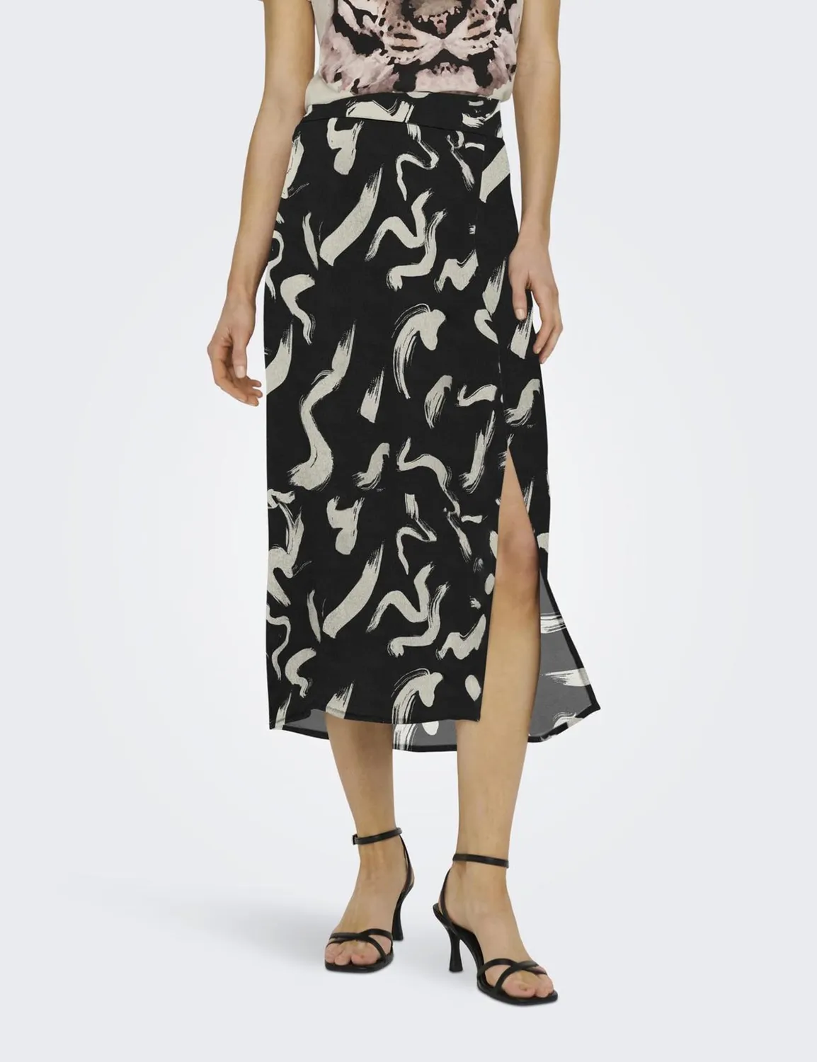 Only Onlnova Life Vis Piper Slit Skirt AOP gonna donna S