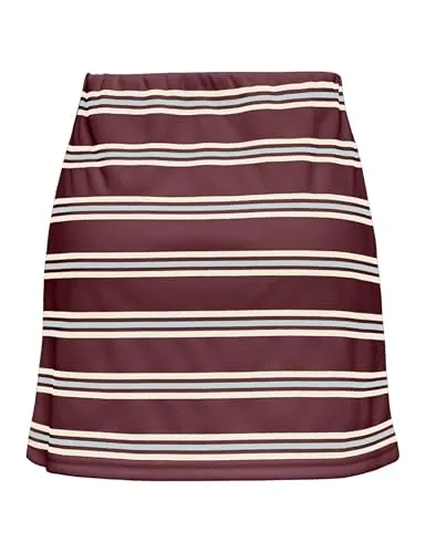 ONLY Onlevie JRS minigonna L rosso vino donna