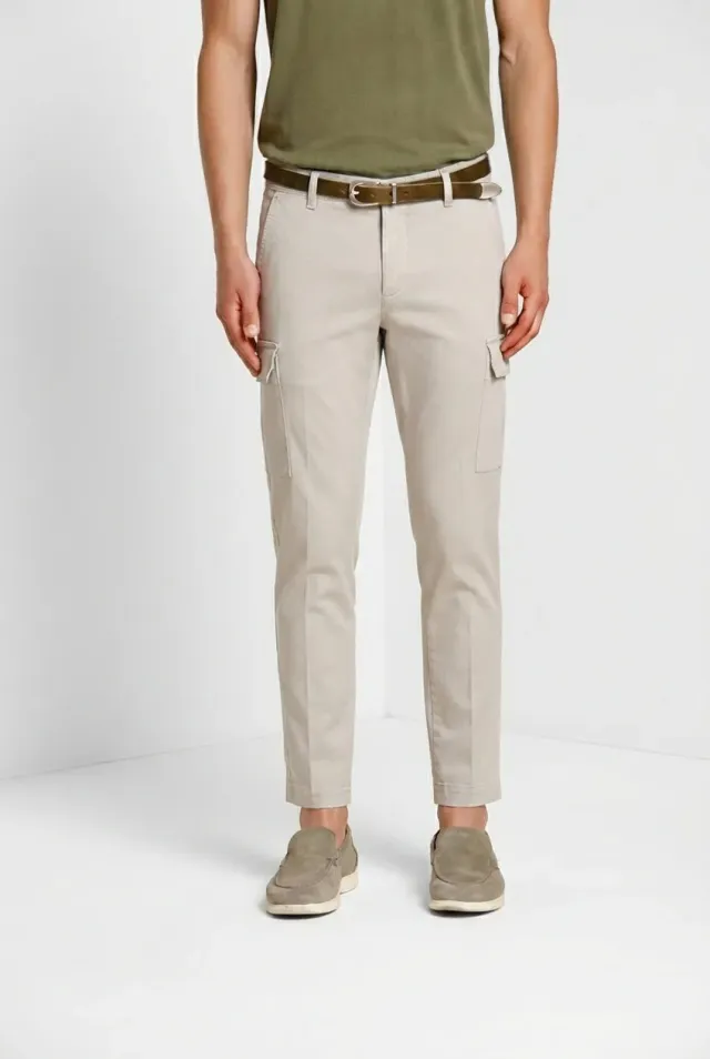 Mason's Chile Pantalone Cargo Raso Grigio Medio Extra Slim