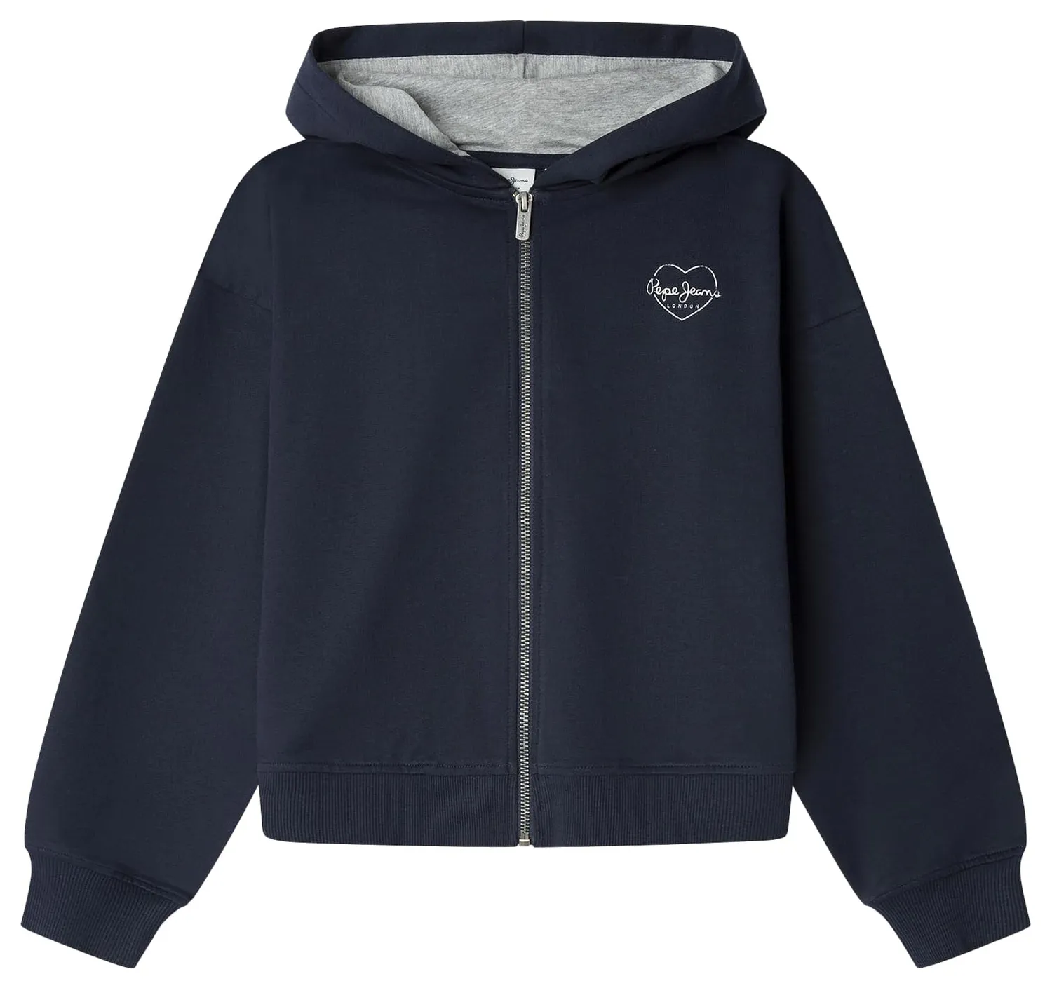 Pepe Jeans Avy felpa bambina zip con logo fronte retro