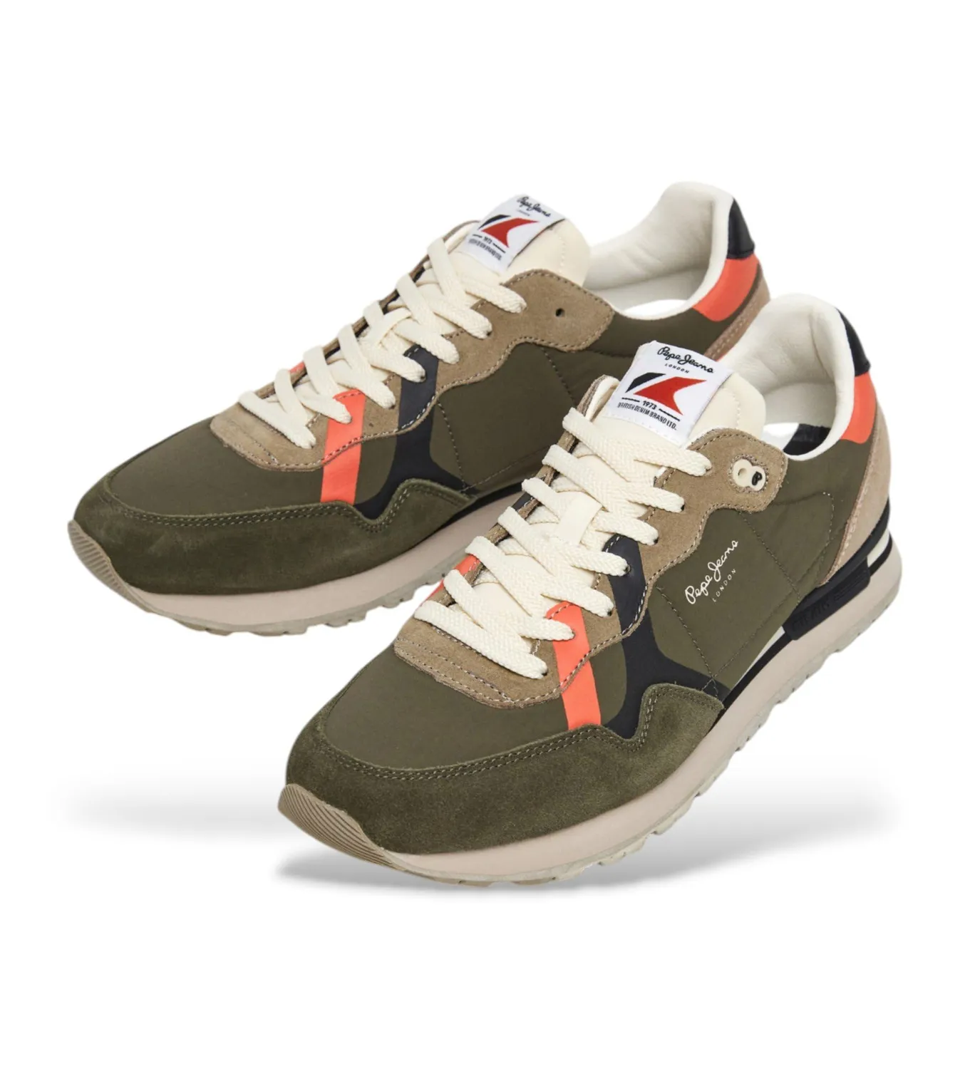 Pepe Jeans Brit Cover Sneaker pelle verde uomo running retro