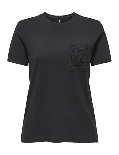ONLY Onlenja Life t-shirt donna girocollo con taschino