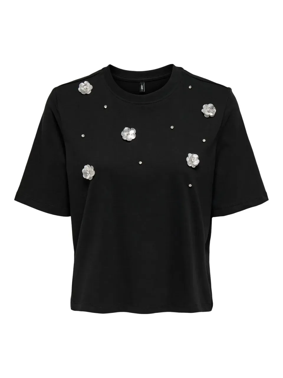 ONLY Onlsilvia Top Maniche Corte Nero